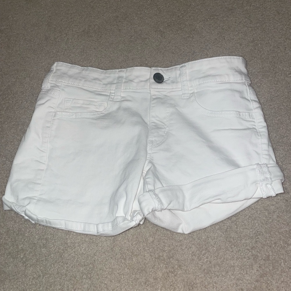 AE white denim shorts, US6